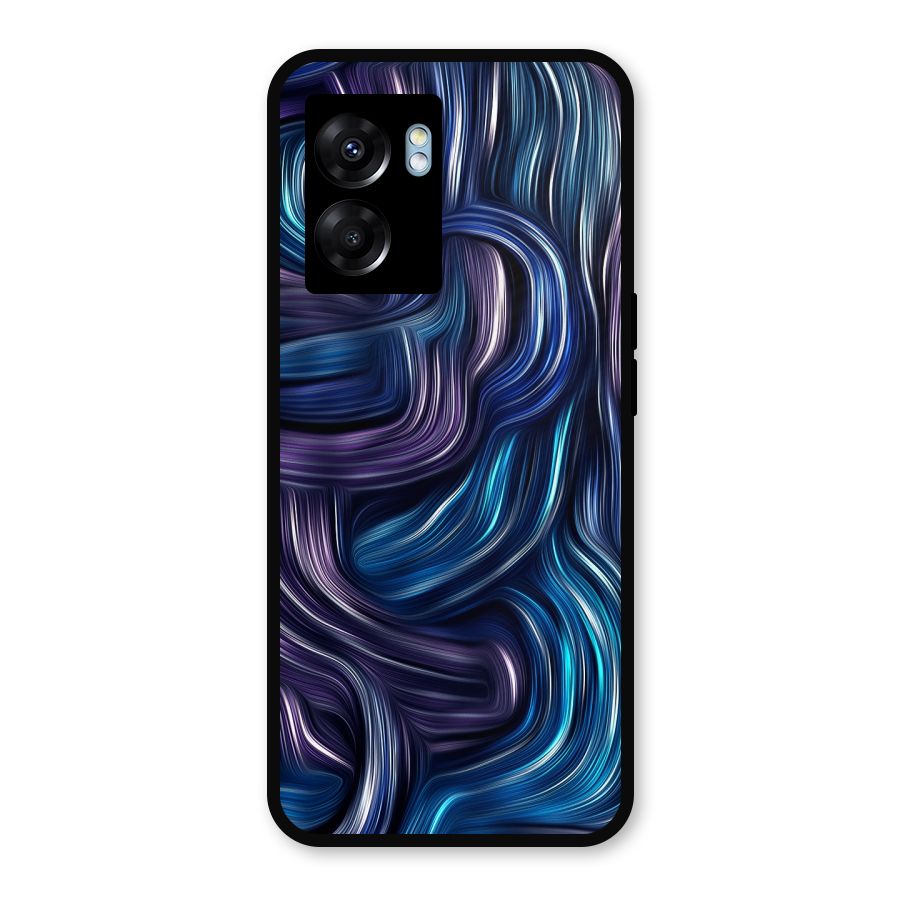 Blue and Purple Oil Paint Metal Back Case for Realme Narzo 50 5G