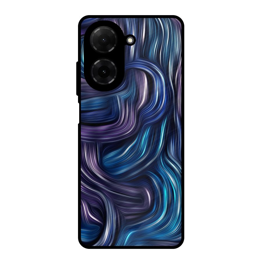 Blue and Purple Oil Paint Metal Back Case for Redmi A5 4G