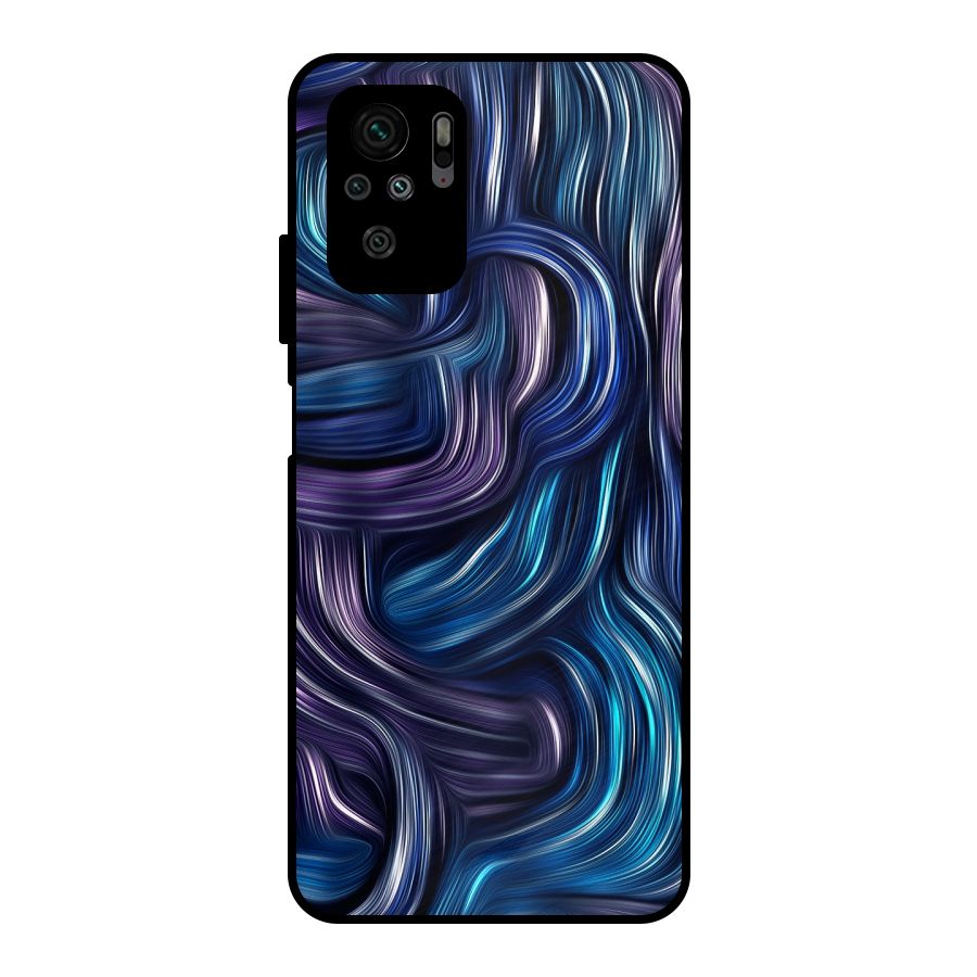 Blue and Purple Oil Paint Metal Back Case for Redmi Note 10S