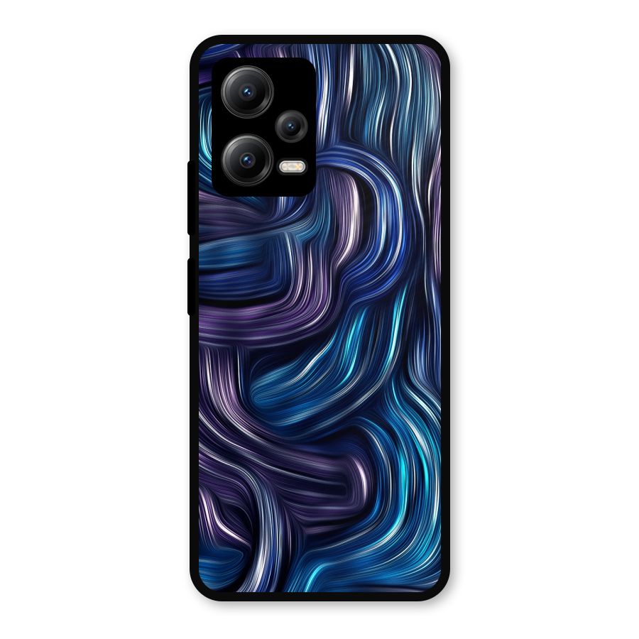 Blue and Purple Oil Paint Metal Back Case for Redmi Note 12 5G