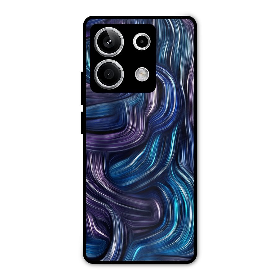 Blue and Purple Oil Paint Metal Back Case for Redmi Note 13 5G