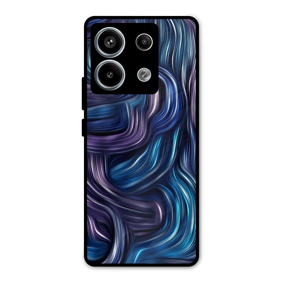Blue and Purple Oil Paint Metal Back Case for Redmi Note 13 Pro 5G