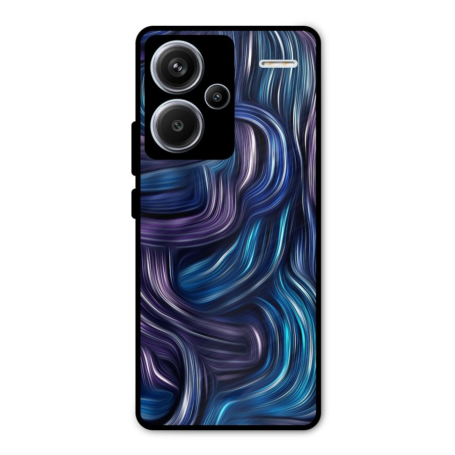 Blue and Purple Oil Paint Metal Back Case for Redmi Note 13 Pro Plus