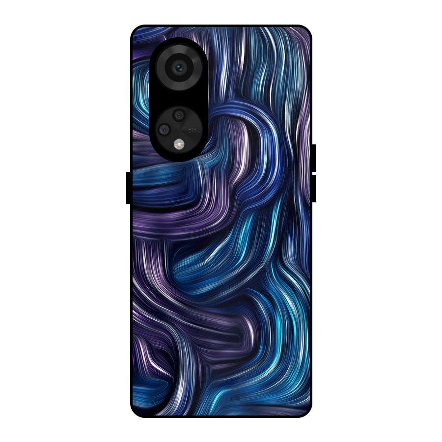 Blue and Purple Oil Paint Metal Back Case for Reno8 T 5G