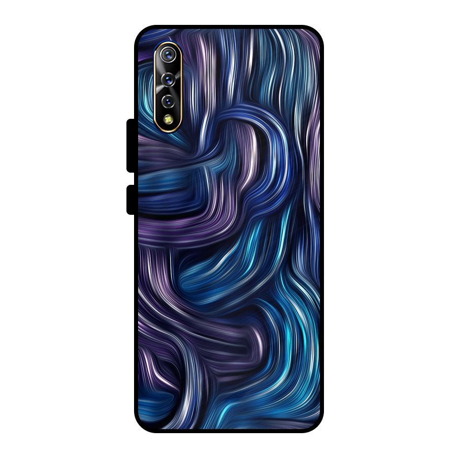 Blue and Purple Oil Paint Metal Back Case for Vivo S1
