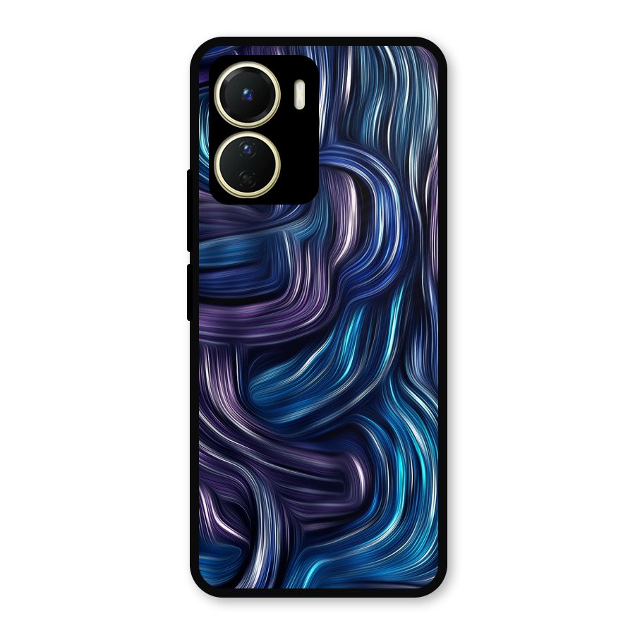 Blue and Purple Oil Paint Metal Back Case for Vivo T2x