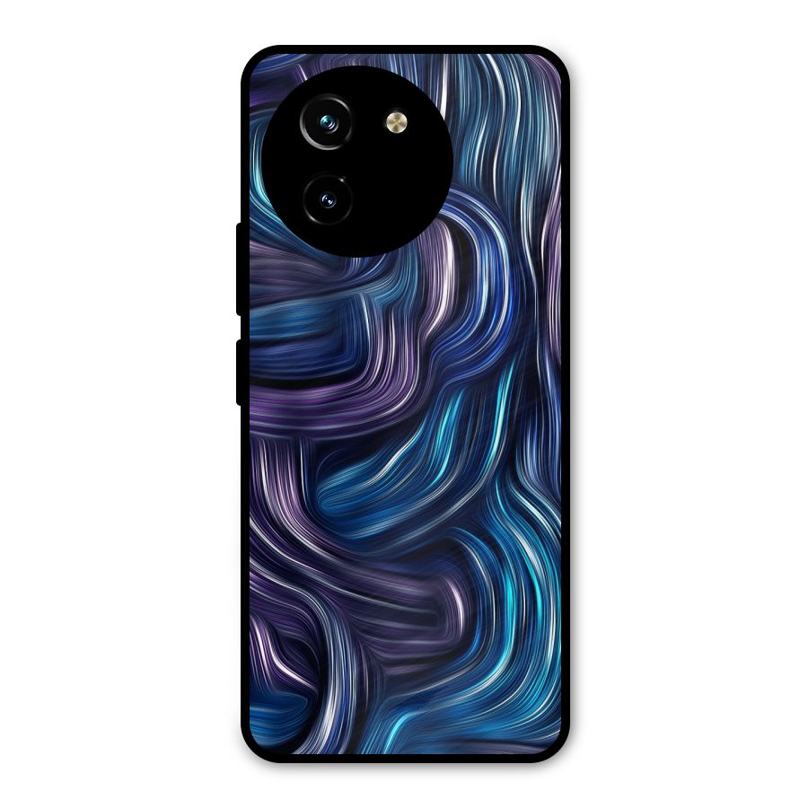 Blue and Purple Oil Paint Metal Back Case for Vivo T3x