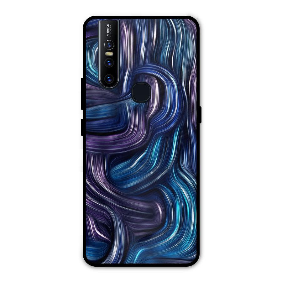 Blue and Purple Oil Paint Metal Back Case for Vivo V15