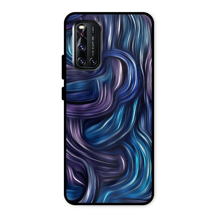 Blue and Purple Oil Paint Metal Back Case for Vivo V19