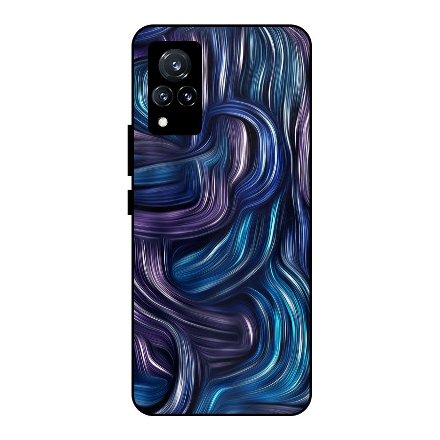 Blue and Purple Oil Paint Metal Back Case for Vivo V21 5G