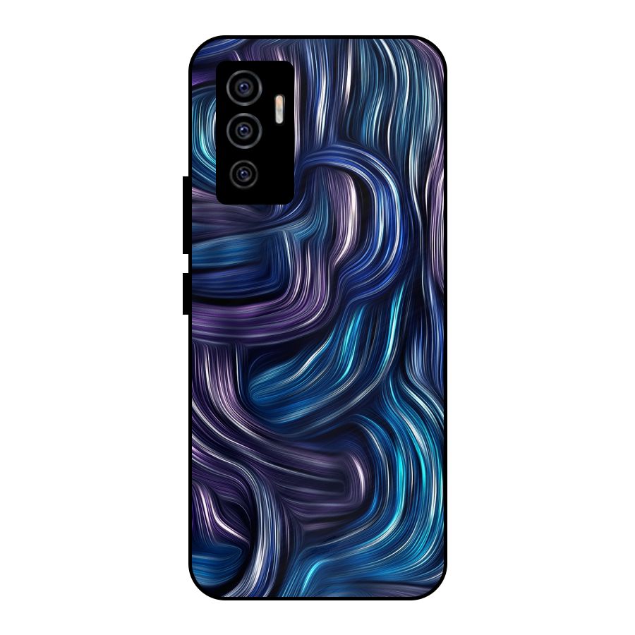 Blue and Purple Oil Paint Metal Back Case for Vivo V23e