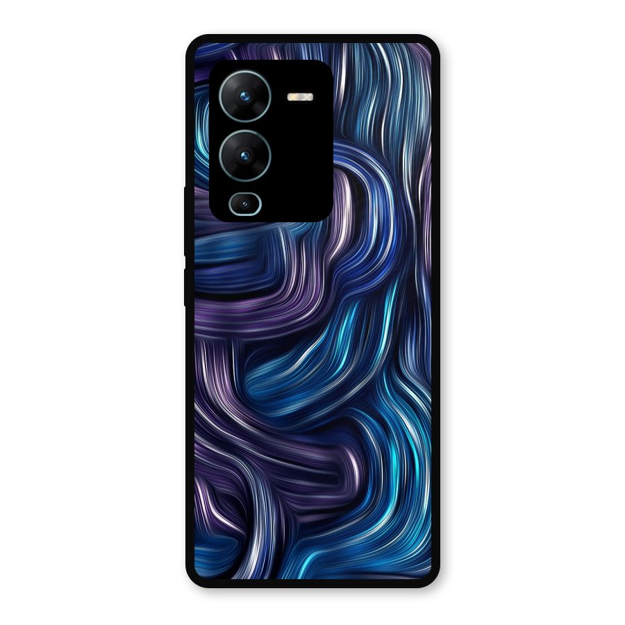 Blue and Purple Oil Paint Metal Back Case for Vivo V25 Pro