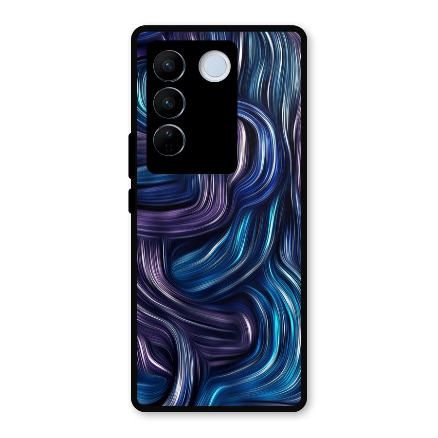 Blue and Purple Oil Paint Metal Back Case for Vivo V27 Pro