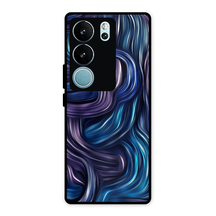 Blue and Purple Oil Paint Metal Back Case for Vivo V29 Pro