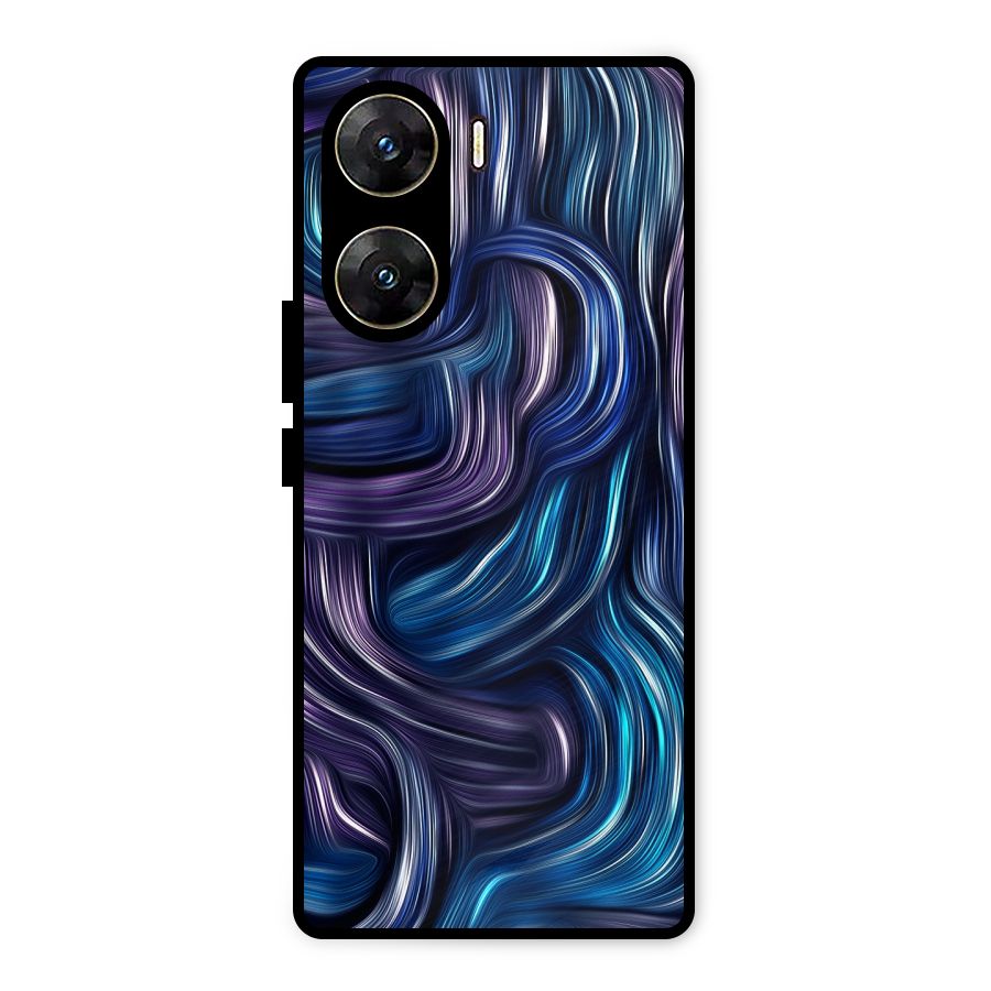 Blue and Purple Oil Paint Metal Back Case for Vivo V29e