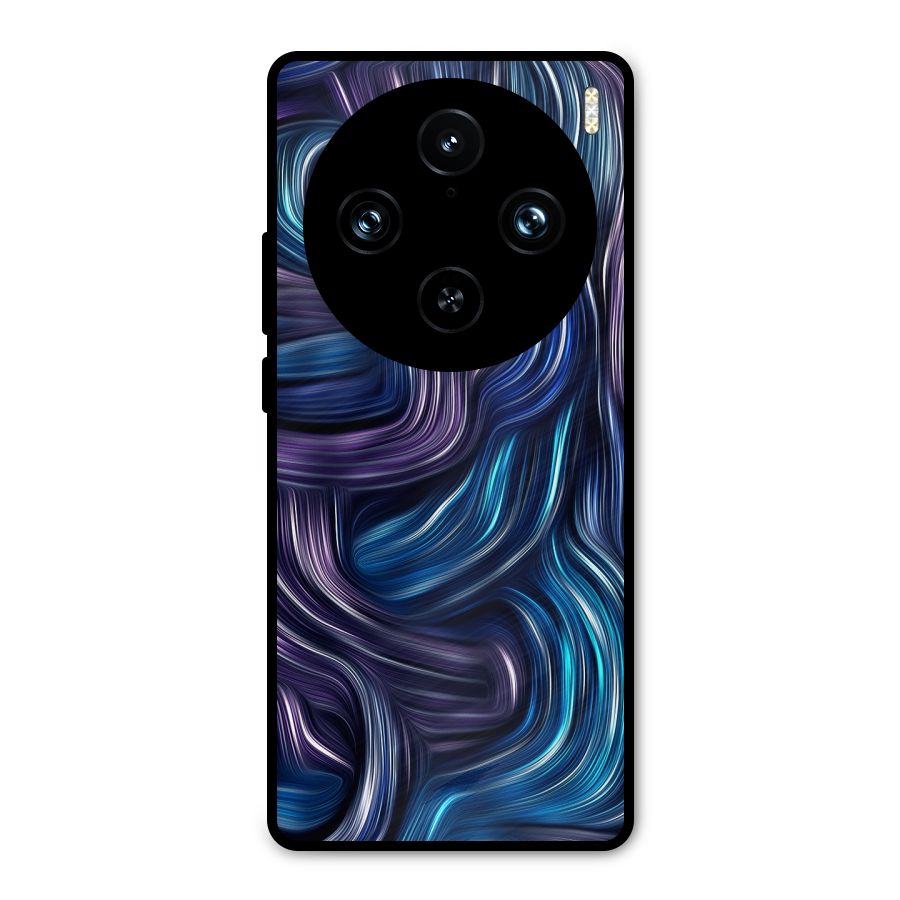 Blue and Purple Oil Paint Metal Back Case for Vivo X100 Pro