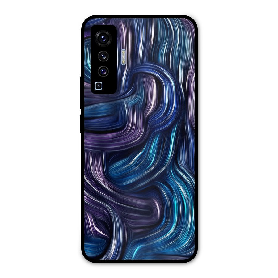 Blue and Purple Oil Paint Metal Back Case for Vivo X50
