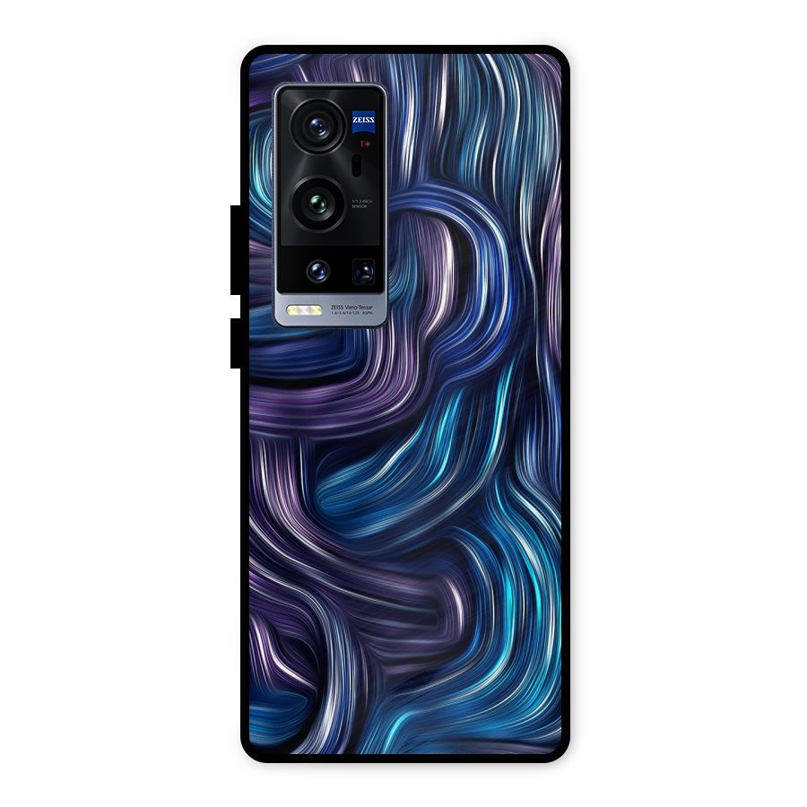 Blue and Purple Oil Paint Metal Back Case for Vivo X60 Pro Plus