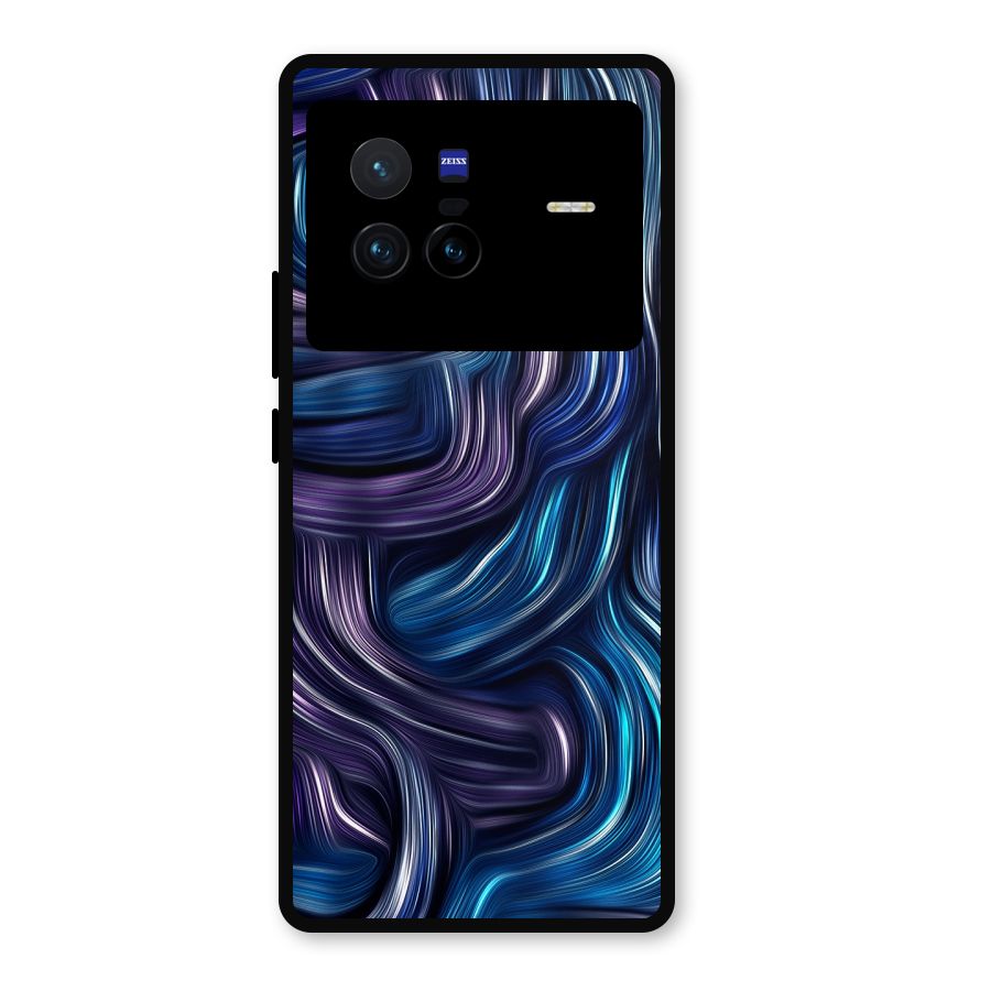 Blue and Purple Oil Paint Metal Back Case for Vivo X80