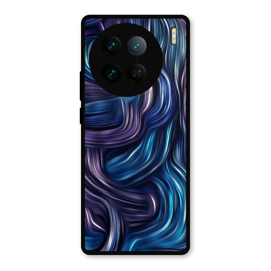 Blue and Purple Oil Paint Metal Back Case for Vivo X90 Pro