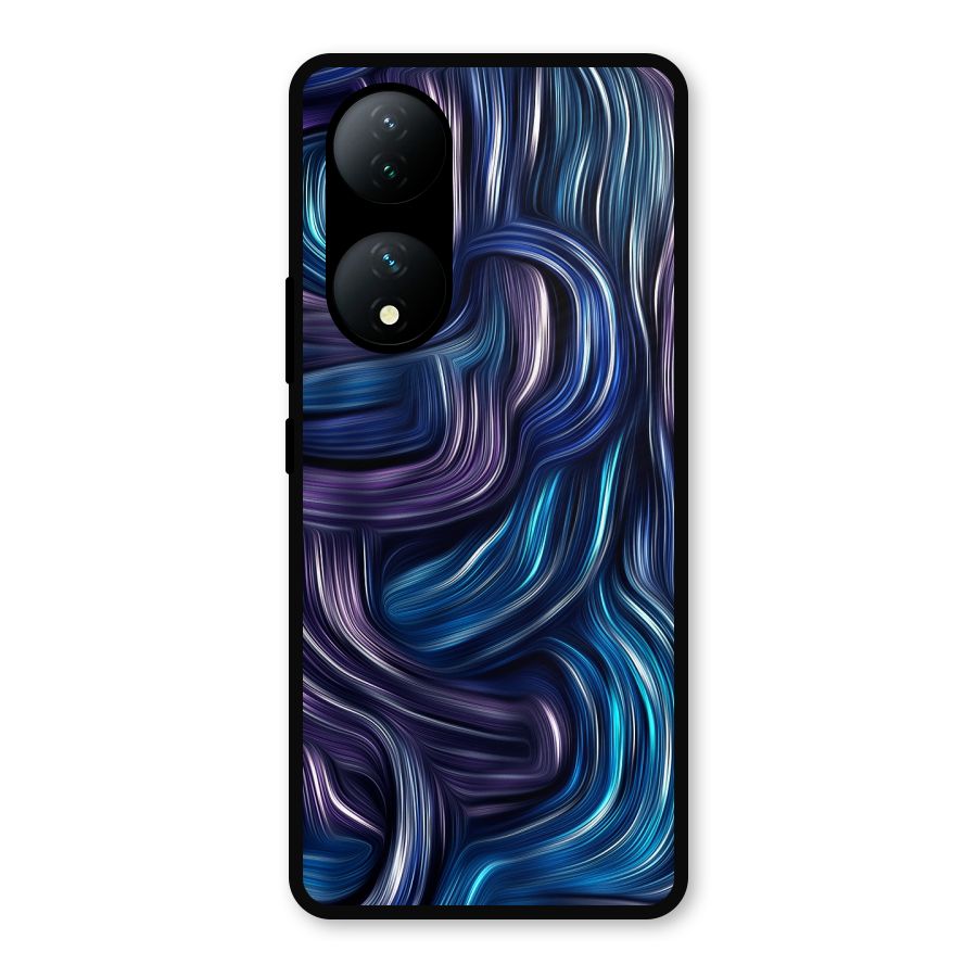 Blue and Purple Oil Paint Metal Back Case for Vivo Y100a