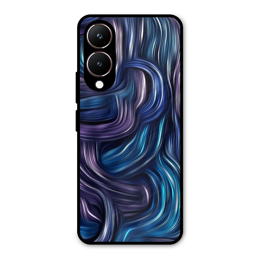 Blue and Purple Oil Paint Metal Back Case for Vivo Y28