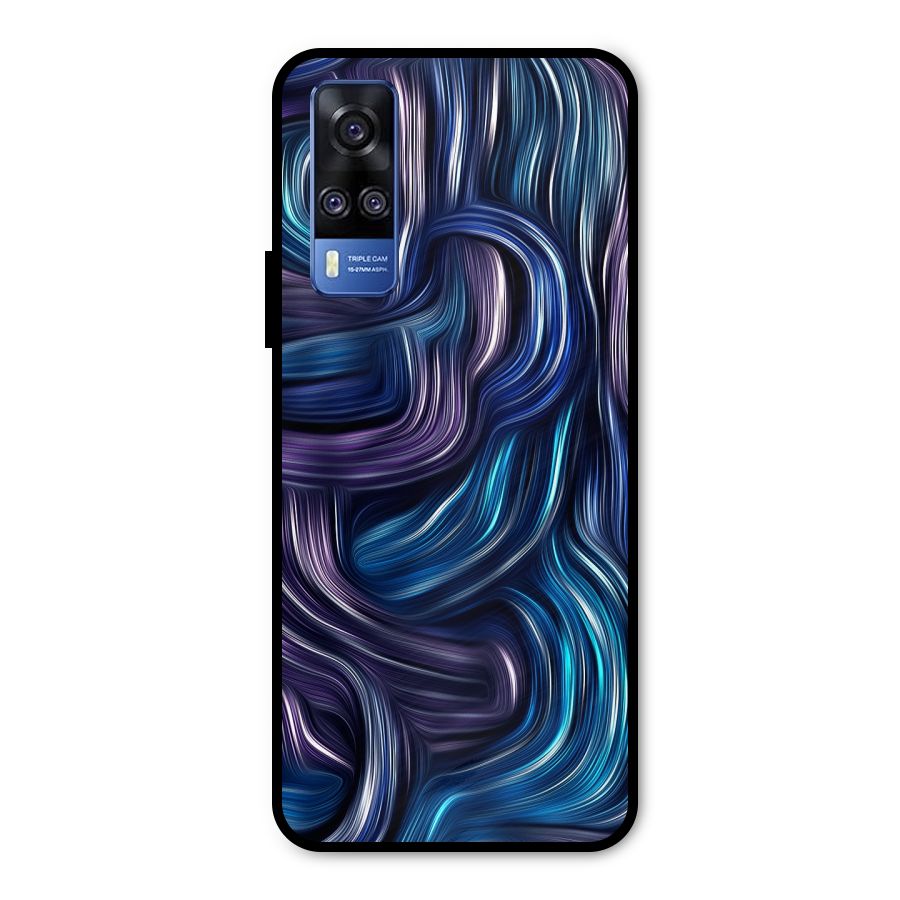 Blue and Purple Oil Paint Metal Back Case for Vivo Y51A