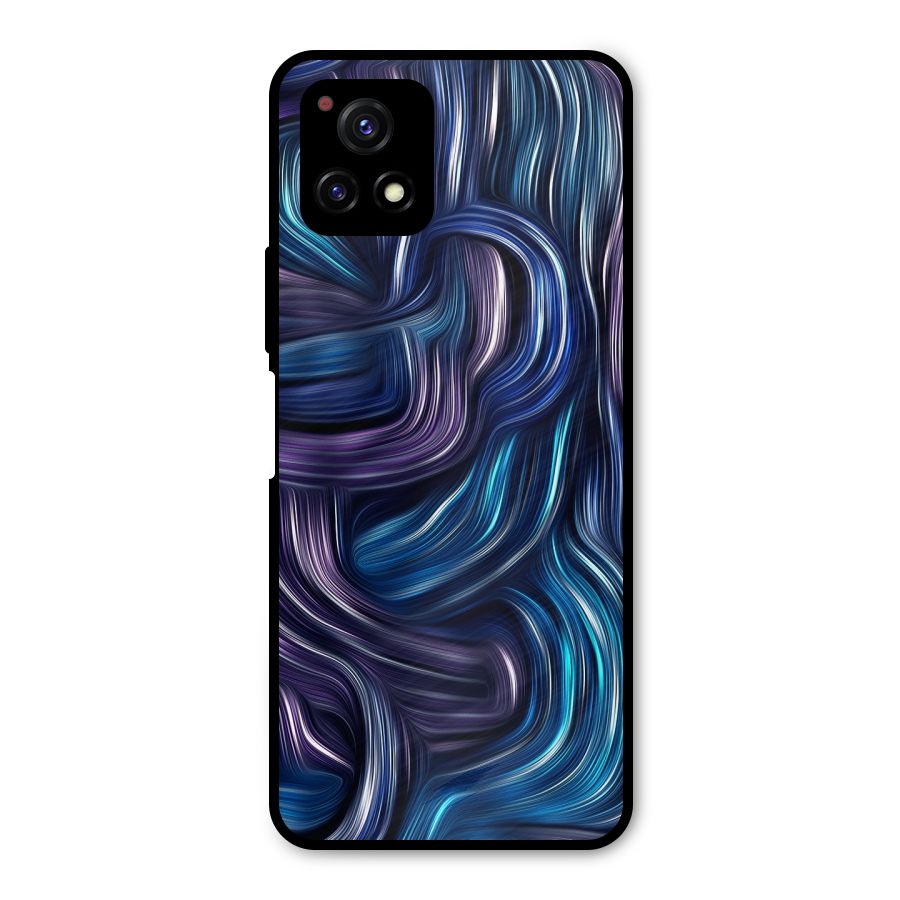 Blue and Purple Oil Paint Metal Back Case for Vivo Y72 5G