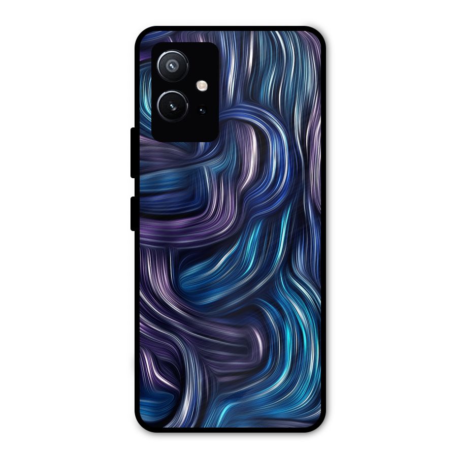 Blue and Purple Oil Paint Metal Back Case for Vivo Y75 5G