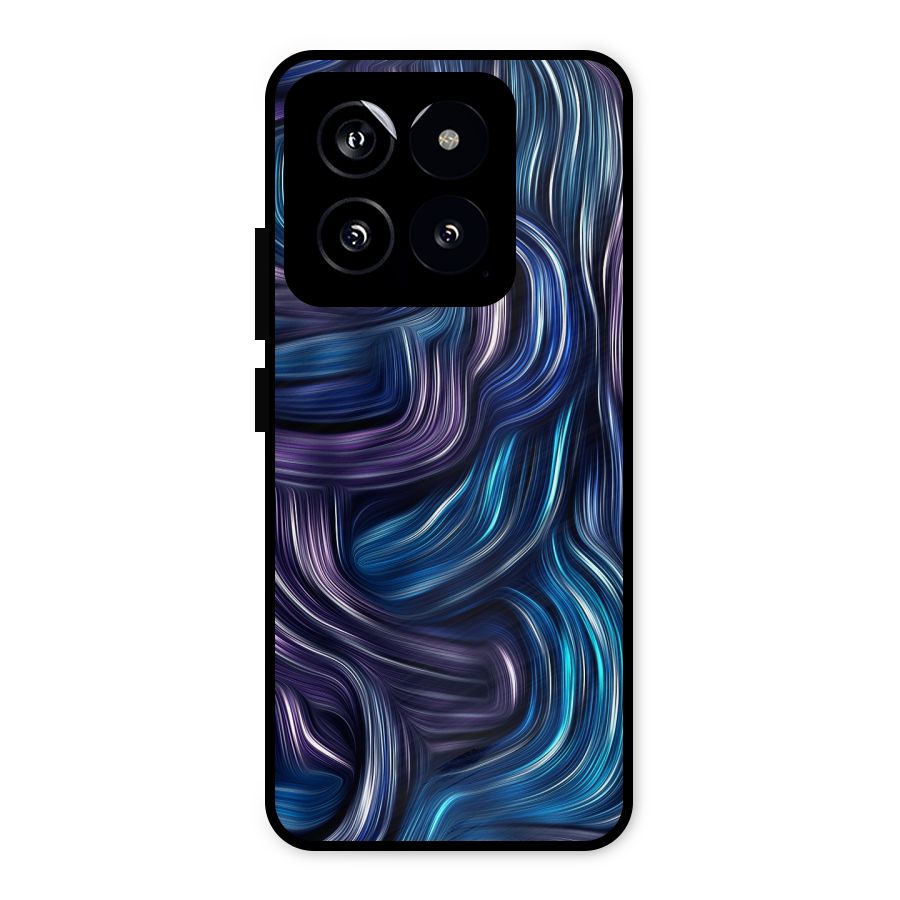Blue and Purple Oil Paint Metal Back Case for Xiaomi 14