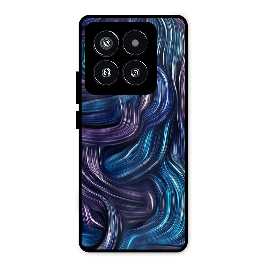 Blue and Purple Oil Paint Metal Back Case for Xiaomi 14 Pro