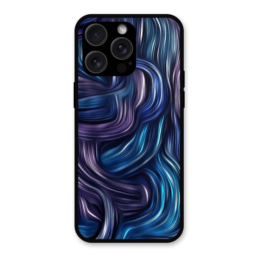 Blue and Purple Oil Paint Metal Back Case for iPhone 15 Pro Max