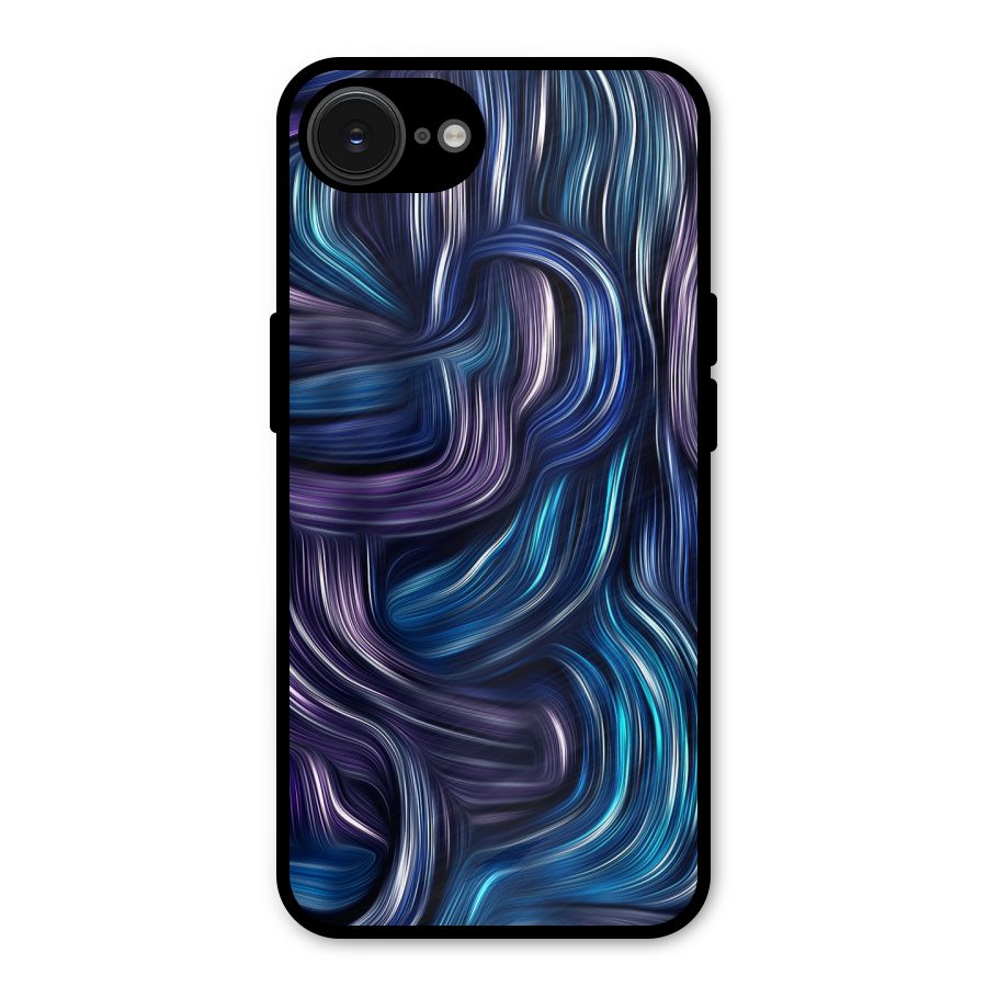 Blue and Purple Oil Paint Metal Back Case for iPhone 16e