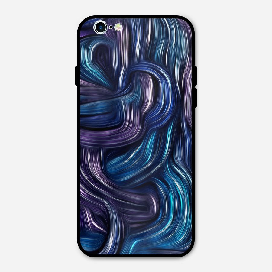 Blue and Purple Oil Paint Metal Back Case for iPhone 6 6s