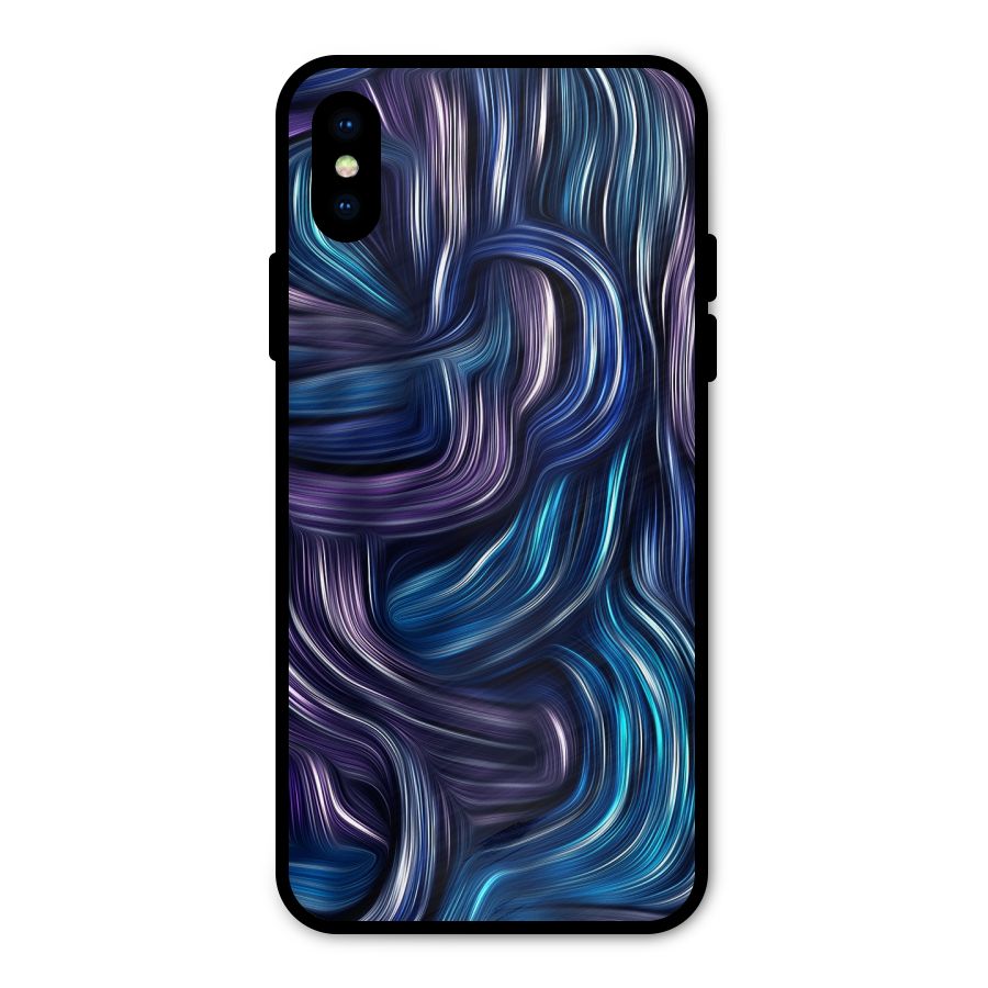 Blue and Purple Oil Paint Metal Back Case for iPhone X