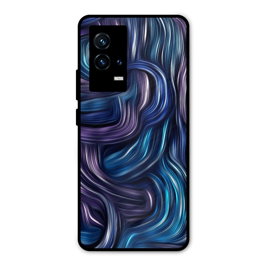 Blue and Purple Oil Paint Metal Back Case for iQOO 9 5G