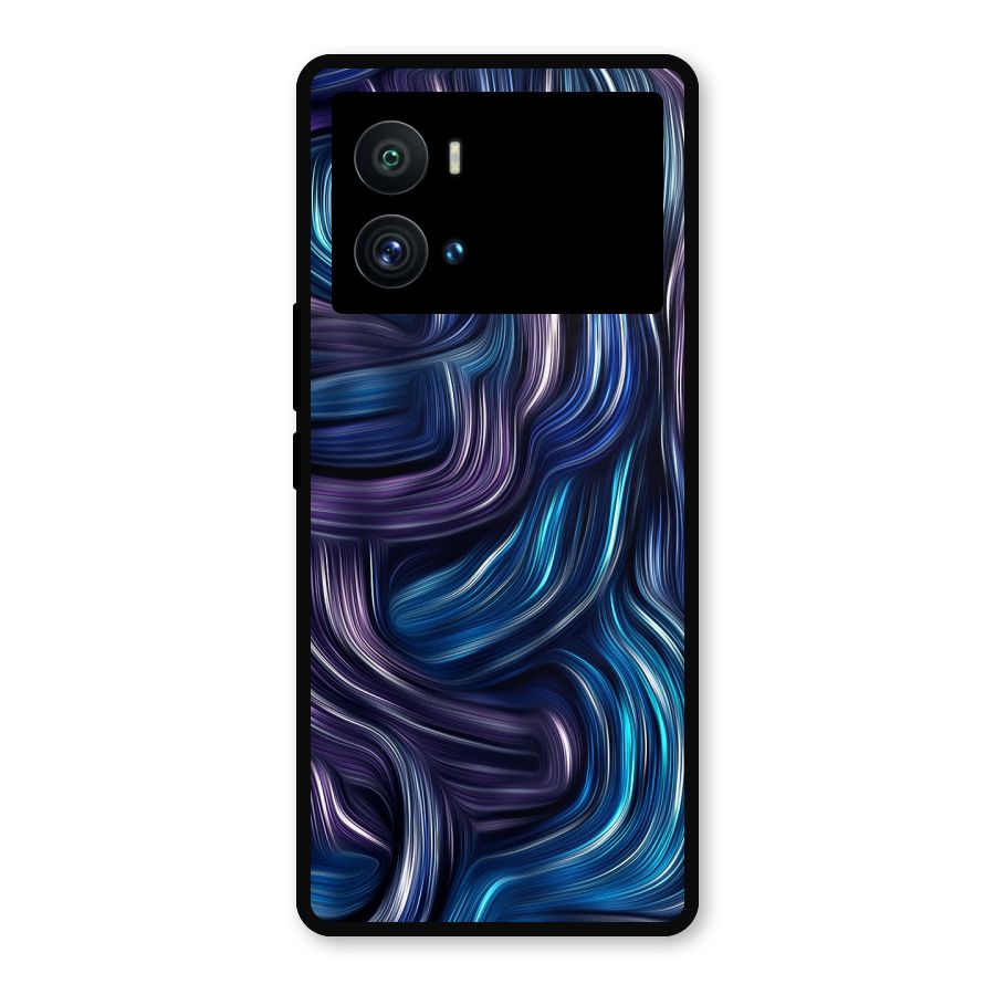 Blue and Purple Oil Paint Metal Back Case for iQOO 9 Pro