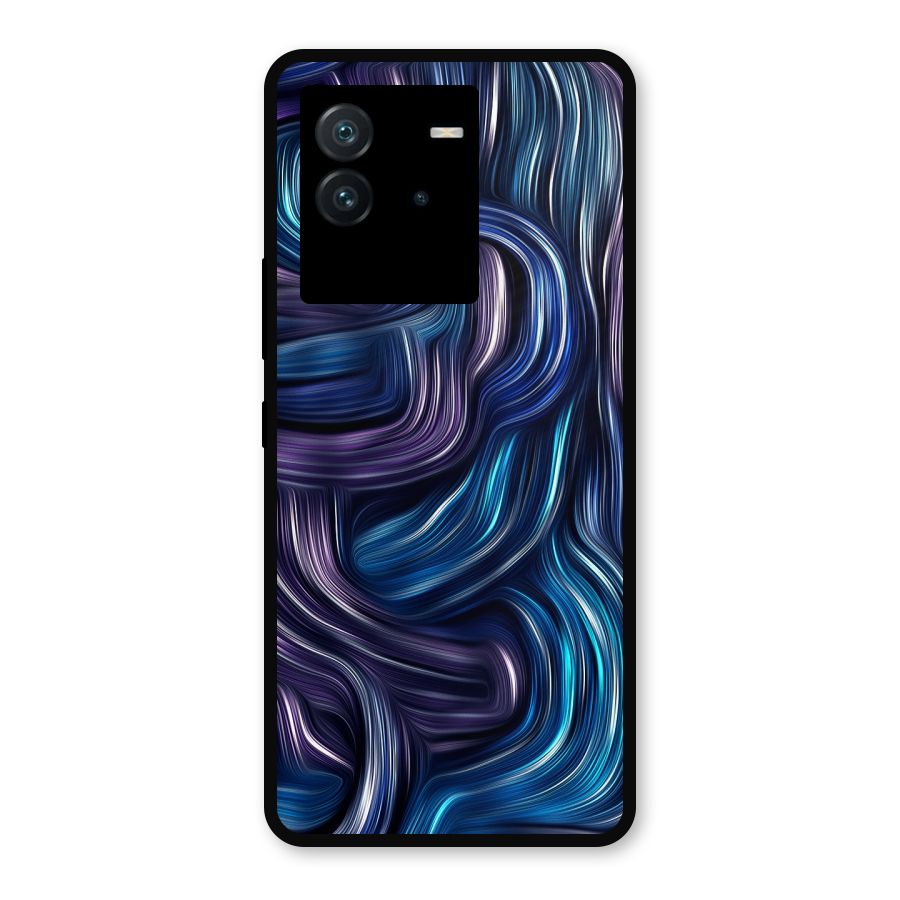 Blue and Purple Oil Paint Metal Back Case for iQOO Neo 6 5G