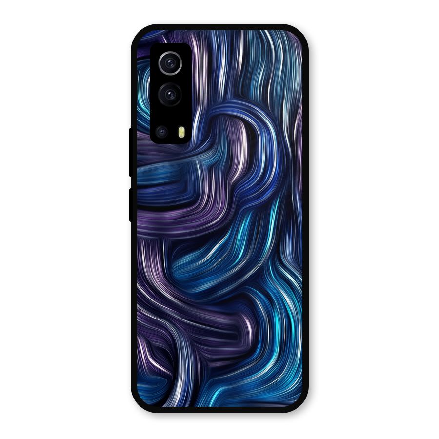Blue and Purple Oil Paint Metal Back Case for iQOO Z3