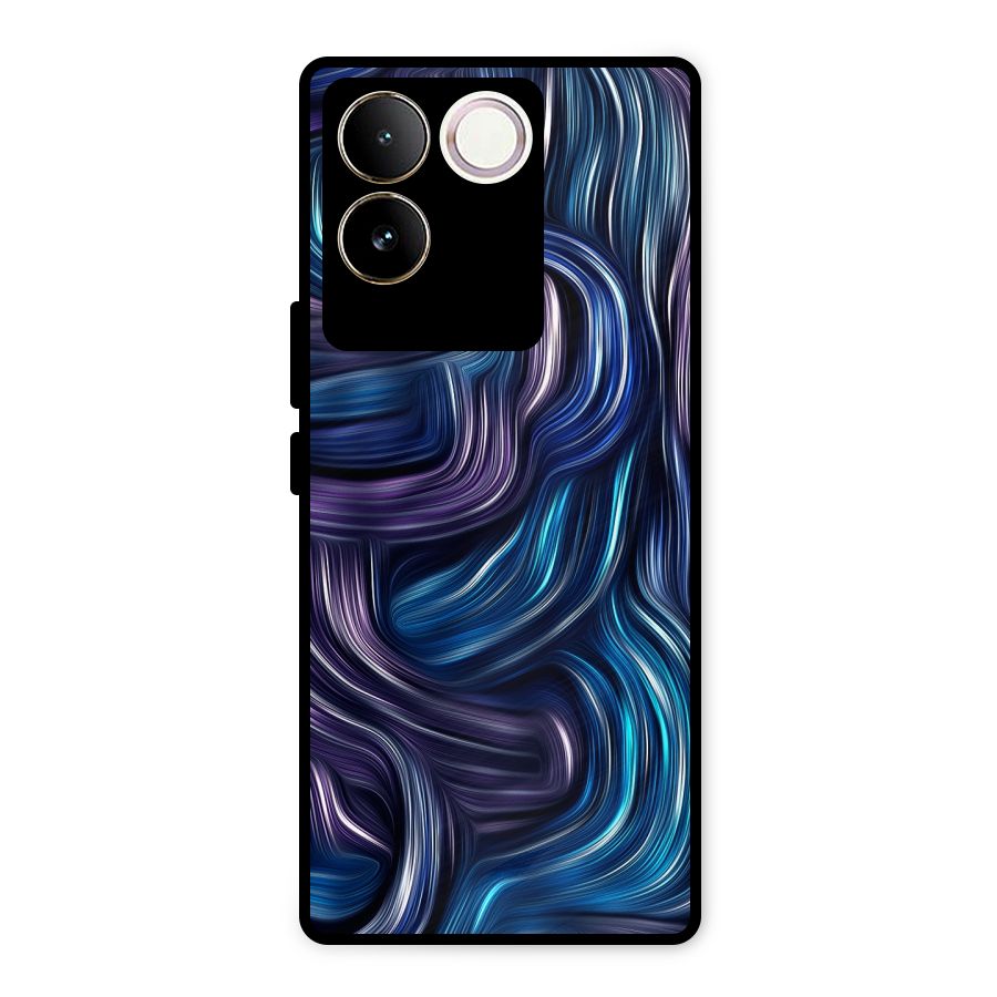 Blue and Purple Oil Paint Metal Back Case for iQOO Z7 Pro