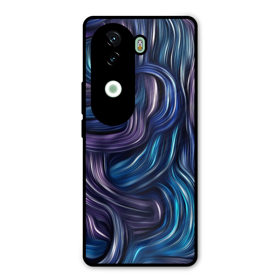 Blue and Purple Oil Paint Metal Back Case for iQOO Z9s