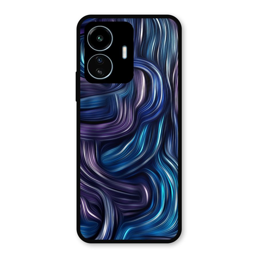 Blue and Purple Oil Paint Metal Back Case for vivo iQOO Z6 Lite 5G