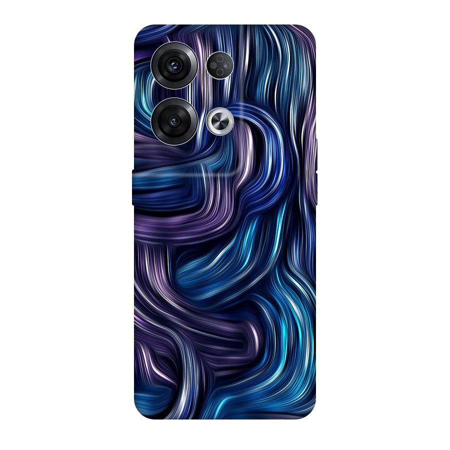 Blue and Purple Oil Paint Original Polycarbonate Back Case for Oppo Reno8 Pro 5G