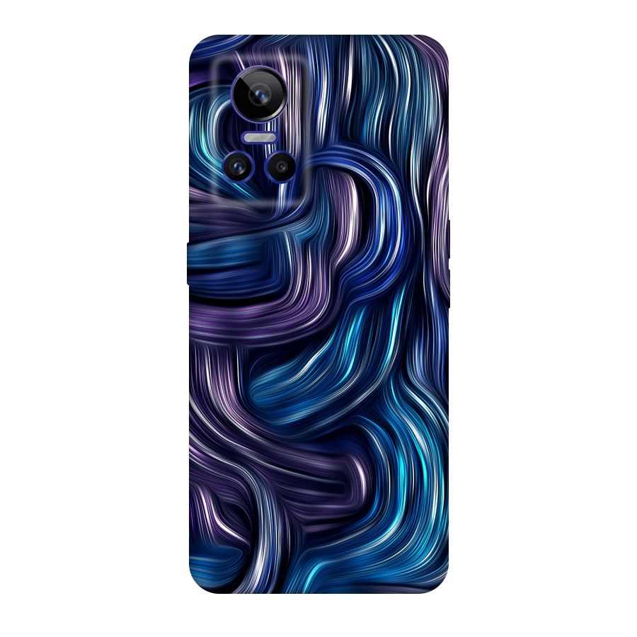Blue and Purple Oil Paint Original Polycarbonate Back Case for Realme GT Neo 3
