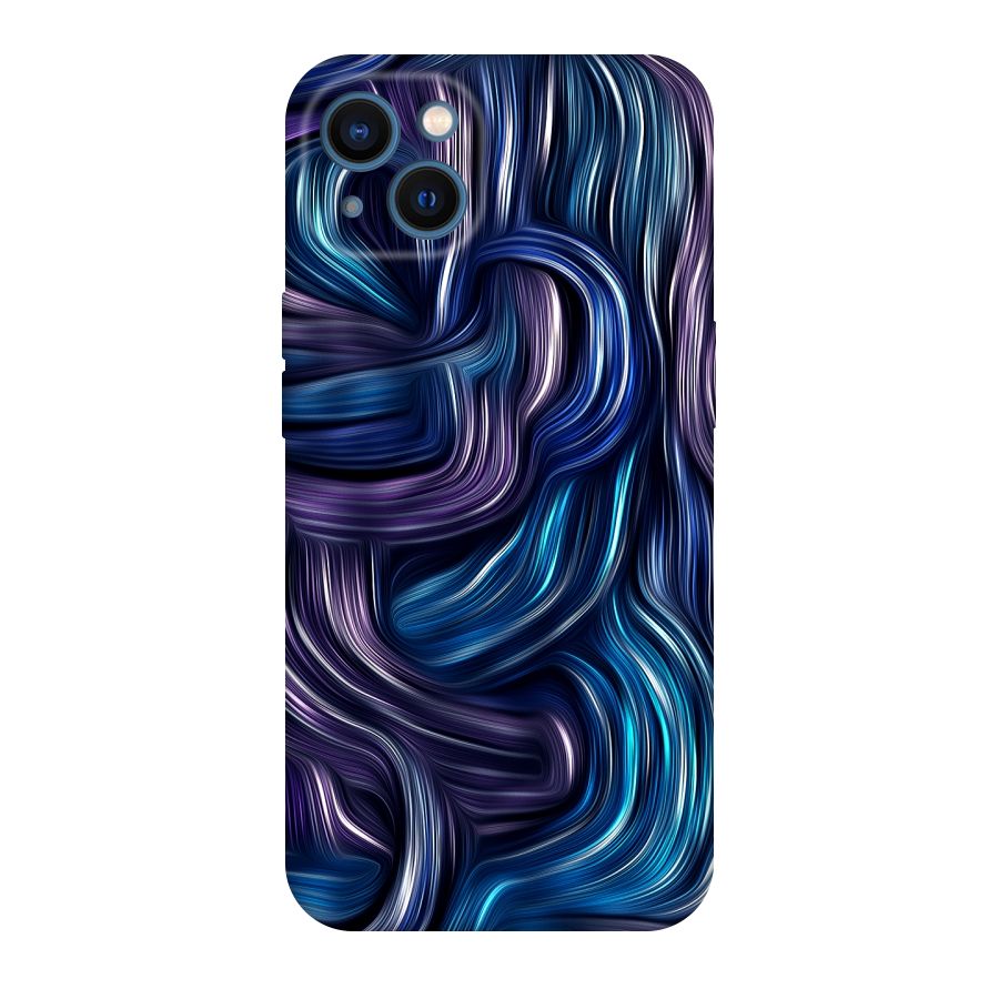 Blue and Purple Oil Paint Original Polycarbonate Back Case for iPhone 13
