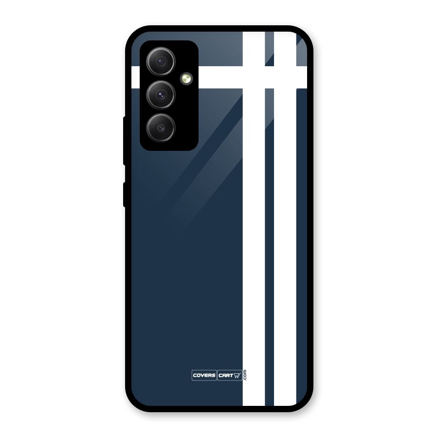 Blue and White Glass Back Case for Galaxy A34
