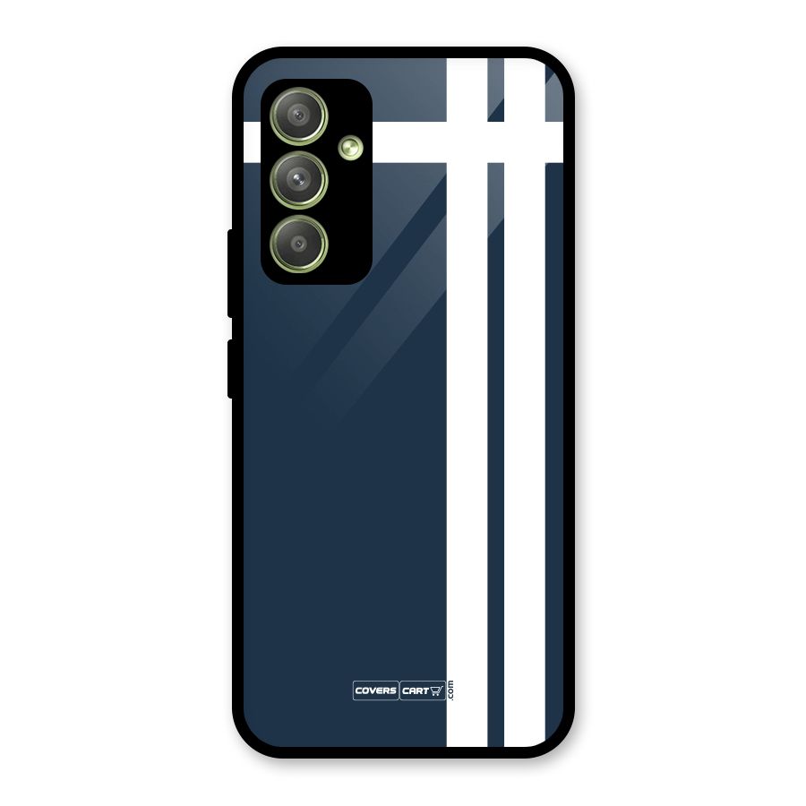 Blue and White Glass Back Case for Galaxy A54