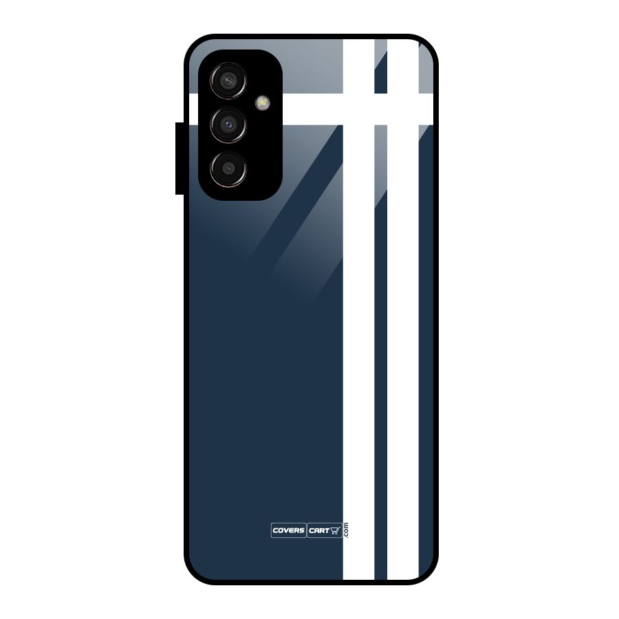 Blue and White Glass Back Case for Galaxy F13