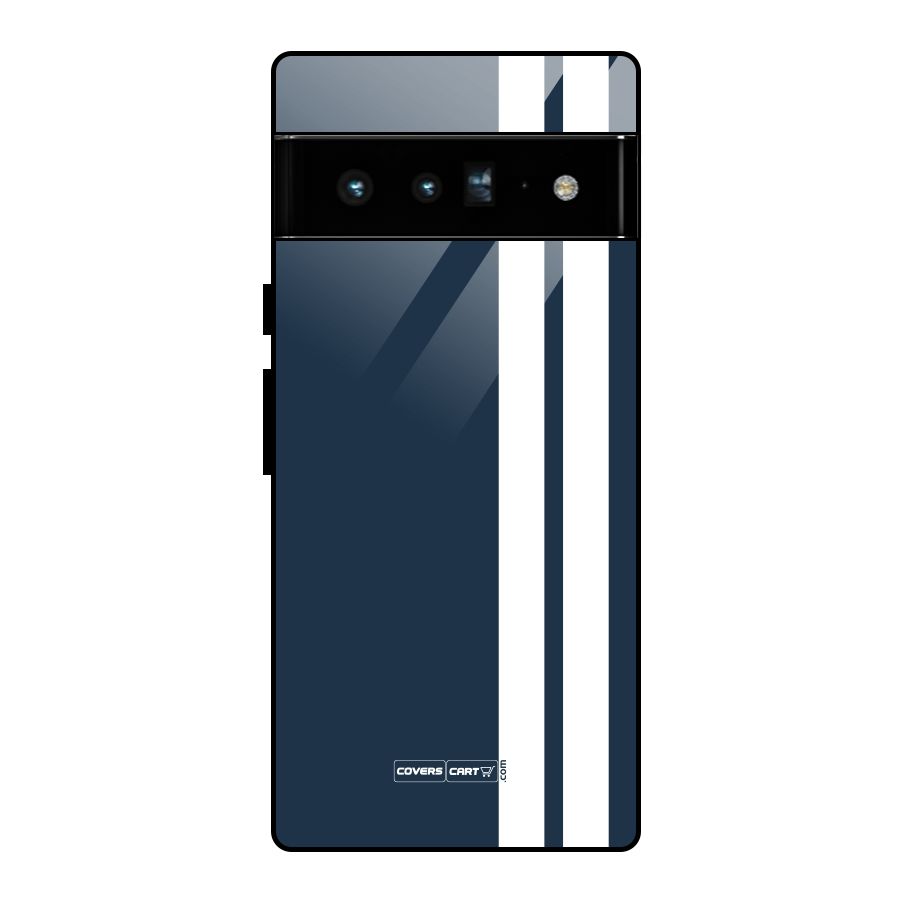 Blue and White Glass Back Case for Google Pixel 6 Pro