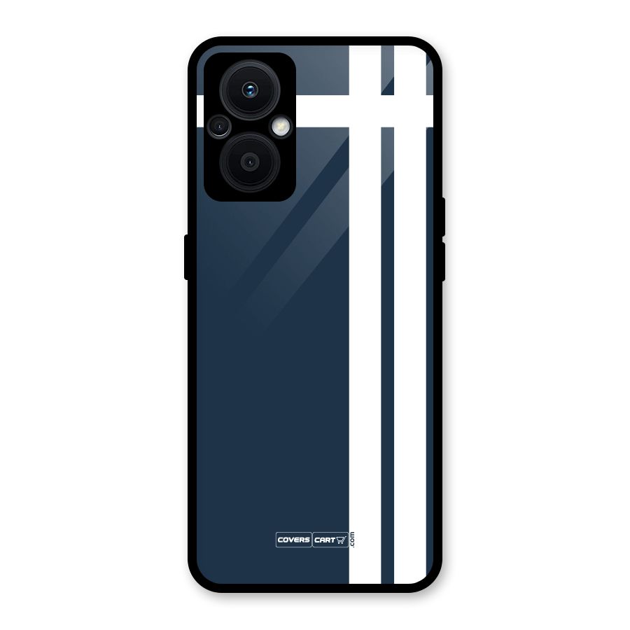 Blue and White Glass Back Case for Oppo F21s Pro 5G
